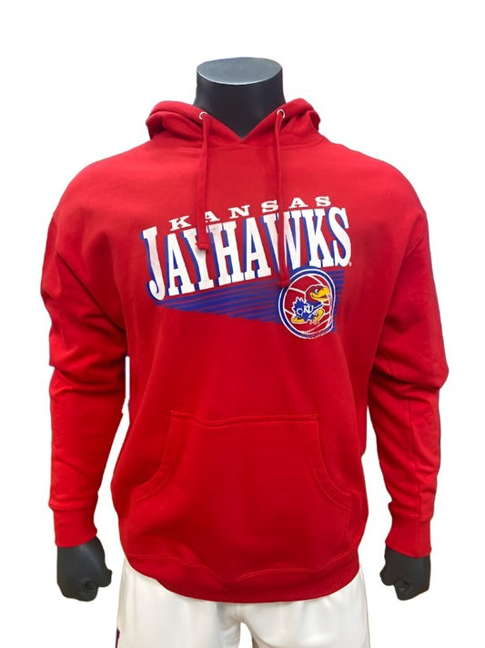 Kansas Jayhawks Basketball Slant Hoodie - Red