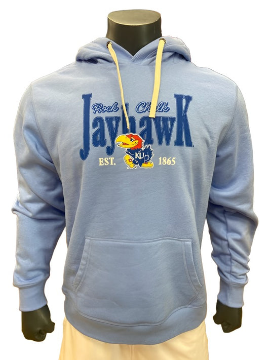 Kansas Jayhawks Rock Chalk Jayhawk Hoodie - Light Blue