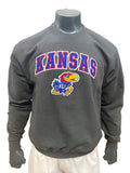 Kansas Jayhawks Champion Crewneck w/ Logo - Graphite Grey