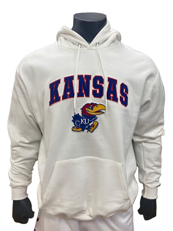 Kansas Jayhawks Champion Hoodie w/ Logo - White