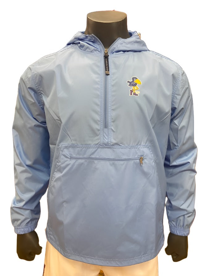 Kansas Jayhawks Vault 1912 Logo Wind/Water Resistant Half Zip Hooded Jacket - Carolina Blue