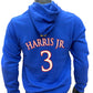 Dajuan Harris Jr. Kansas Basketball Jersey Hoodie #3 - Royal