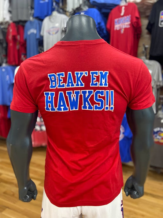Kansas Jayhawks Beak 'Em Hawks T-Shirt - Red