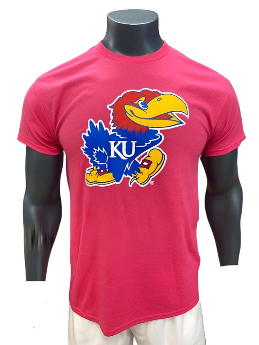 Kansas Jayhawks Big Logo T-Shirt - Pink