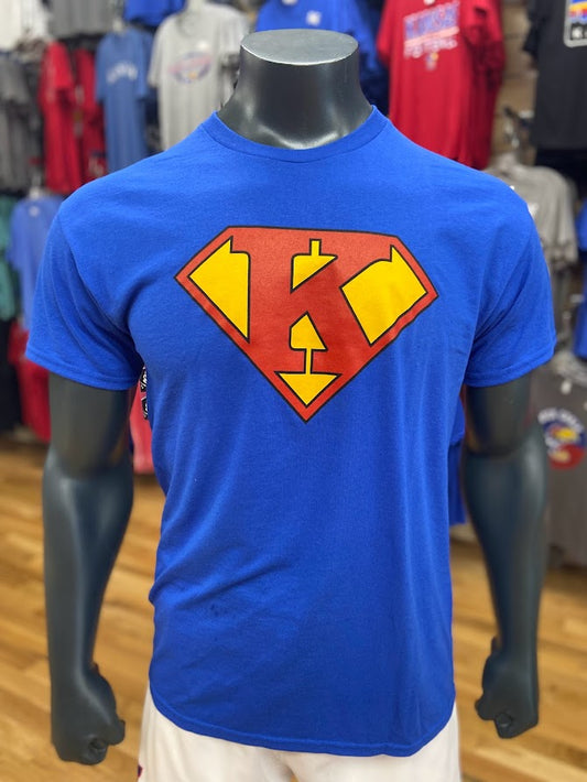 Kansas Jayhawks Superman T-Shirt - Blue w/ Logo