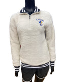 Kansas Arch Vault 1912 Women's Quarter Zip Sherpa - Cream White