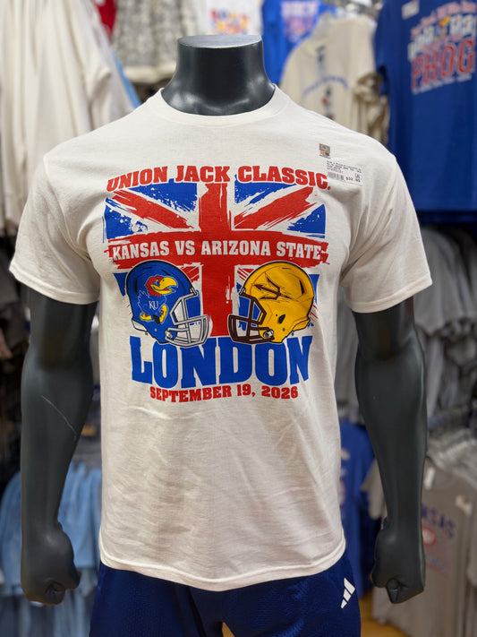 Kansas Jayhawks London Union Jack Football T-Shirt