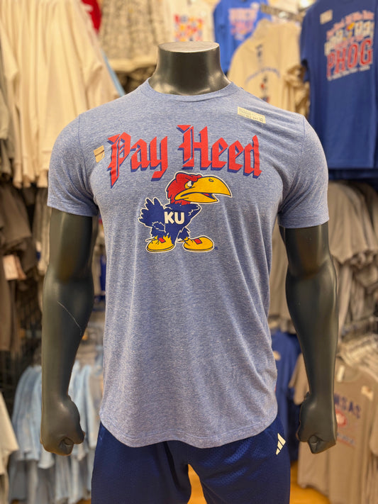 Kansas Jayhawks Charlie Hustle Pay Heed T-Shirt