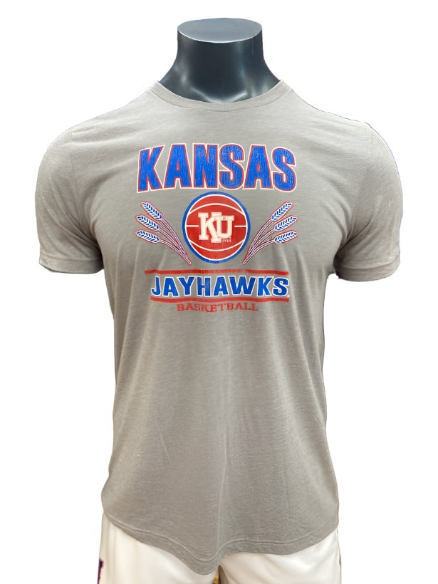 Kansas Jayhawks Basketball 1920 Wheat Triblend T-Shirt - Grey