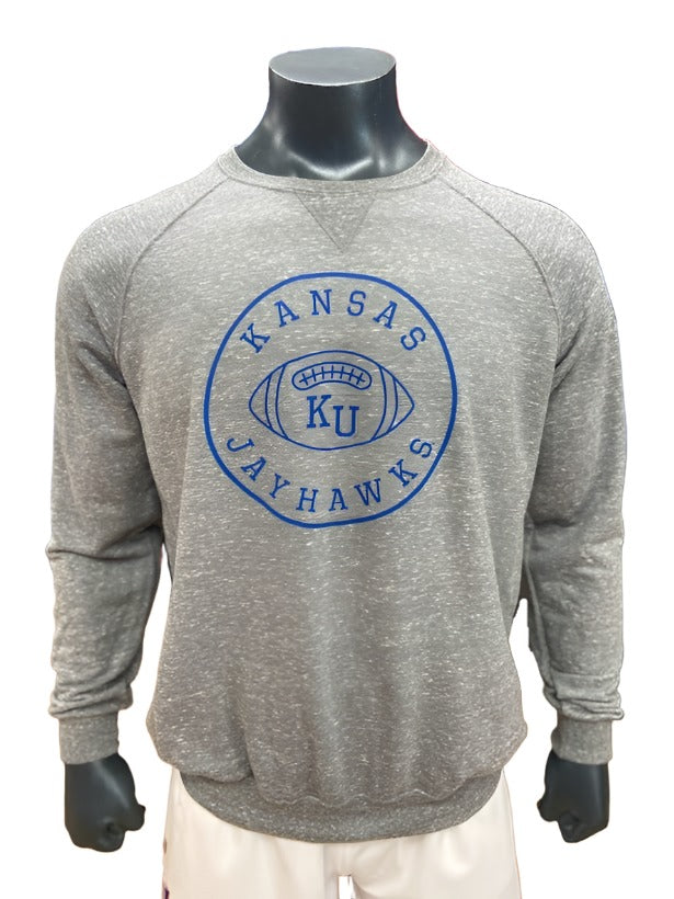 Kansas Jayhawks Football Circle Crew - Grey