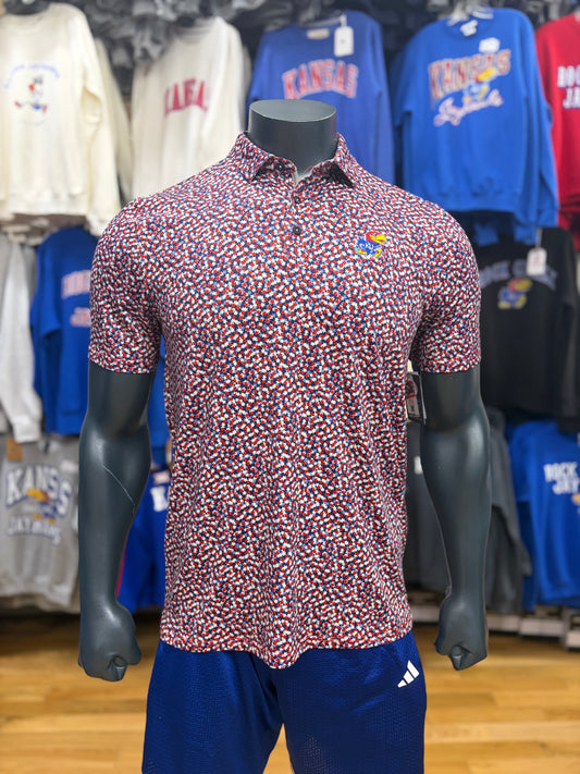 Kansas Jayhawks Flag & Anthem Stars Polo