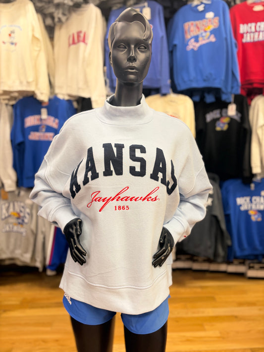 Kansas Jayhawks Script Diana Mock Neck Sweatshirt