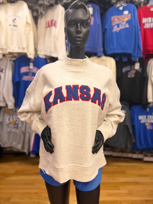 Kansas Jayhawks Block Diana Mock Neck Sweatshirt