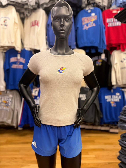 Kansas Jayhawks Retro Rib Cropped T-Shirt