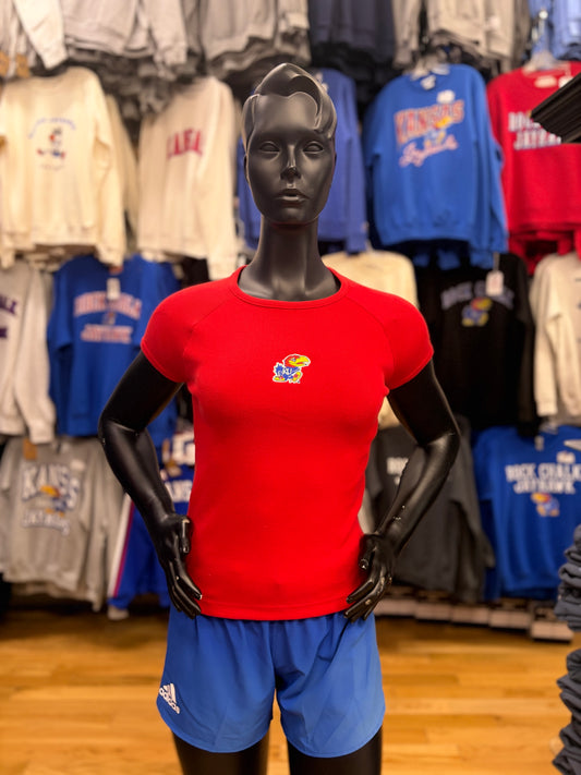 Kansas Jayhawks Retro Rib Cropped T-Shirt