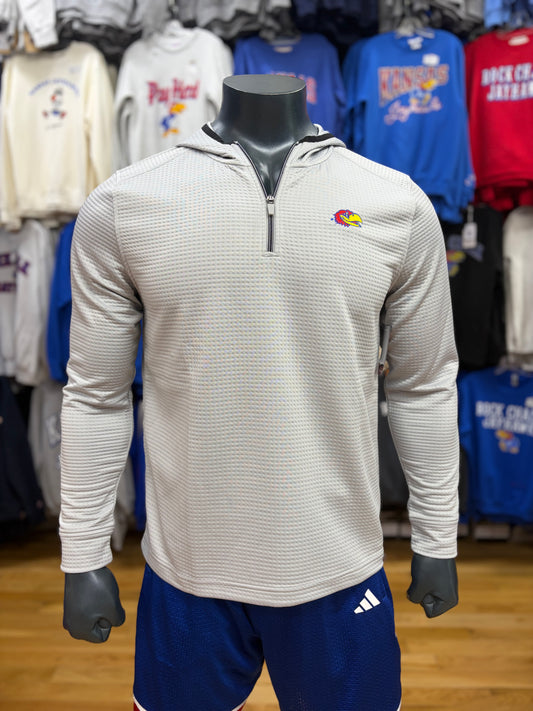 Kansas Jayhawks Flag and Anthem Waffle Quarter Zip Hoodie