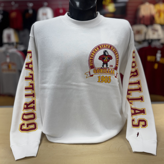 PSU '50s Gorilla Crew Sweatshirt - Snow White
