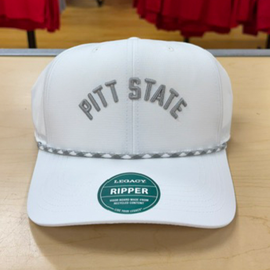 PITT STATE ARCH ROPE HAT - WHITE/GREY