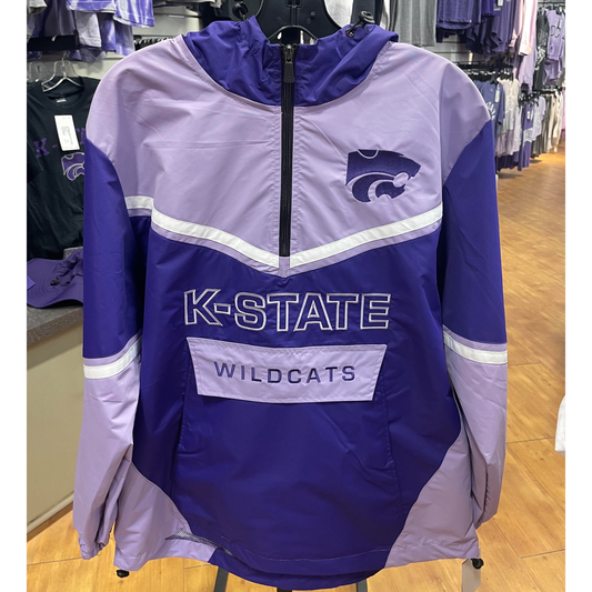 KSU Retro Windbreaker 1/2 Zip-Lavender/Purple