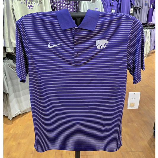 KSU NIKE STRIPE POLO - PURPLE