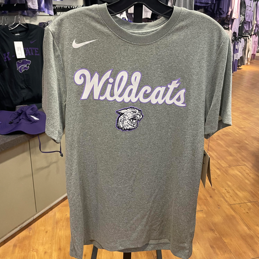 KSU Script Wildcats Tee- Grey