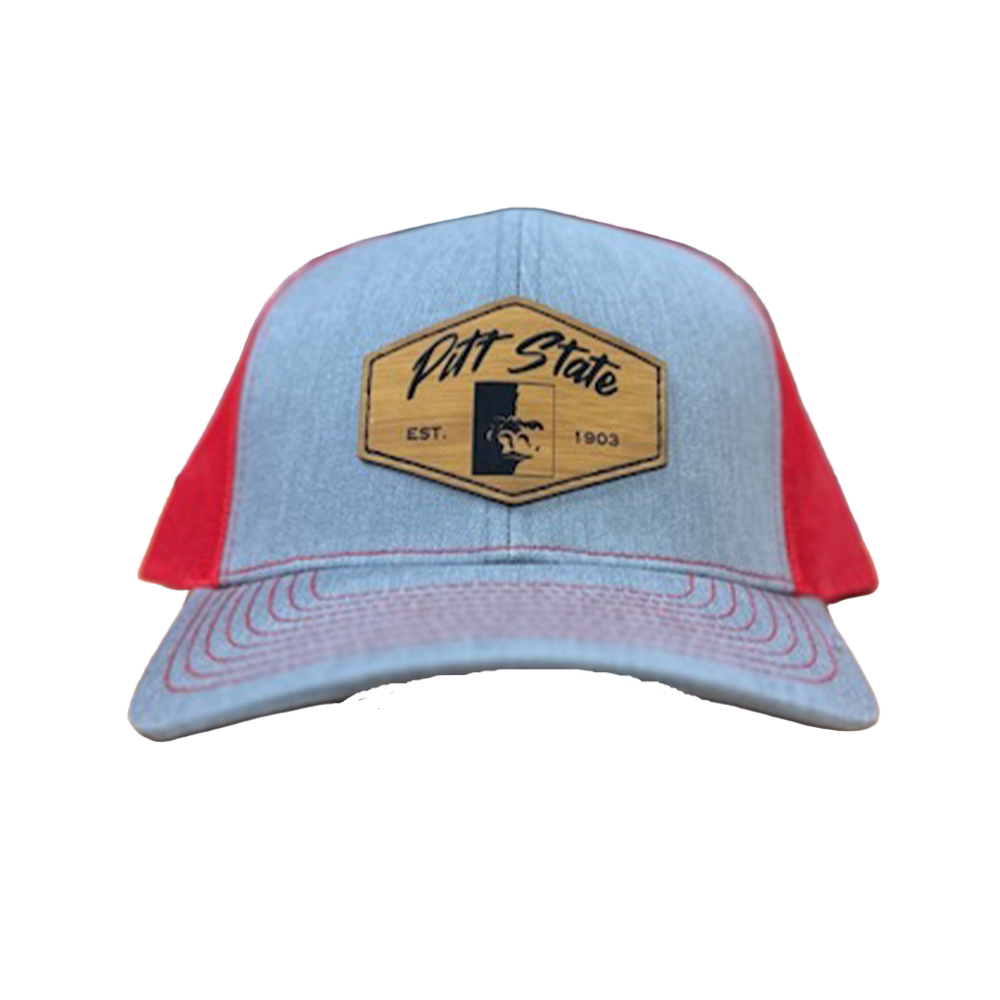 Pitt State Bamboo Patch Hat - Gray - Red