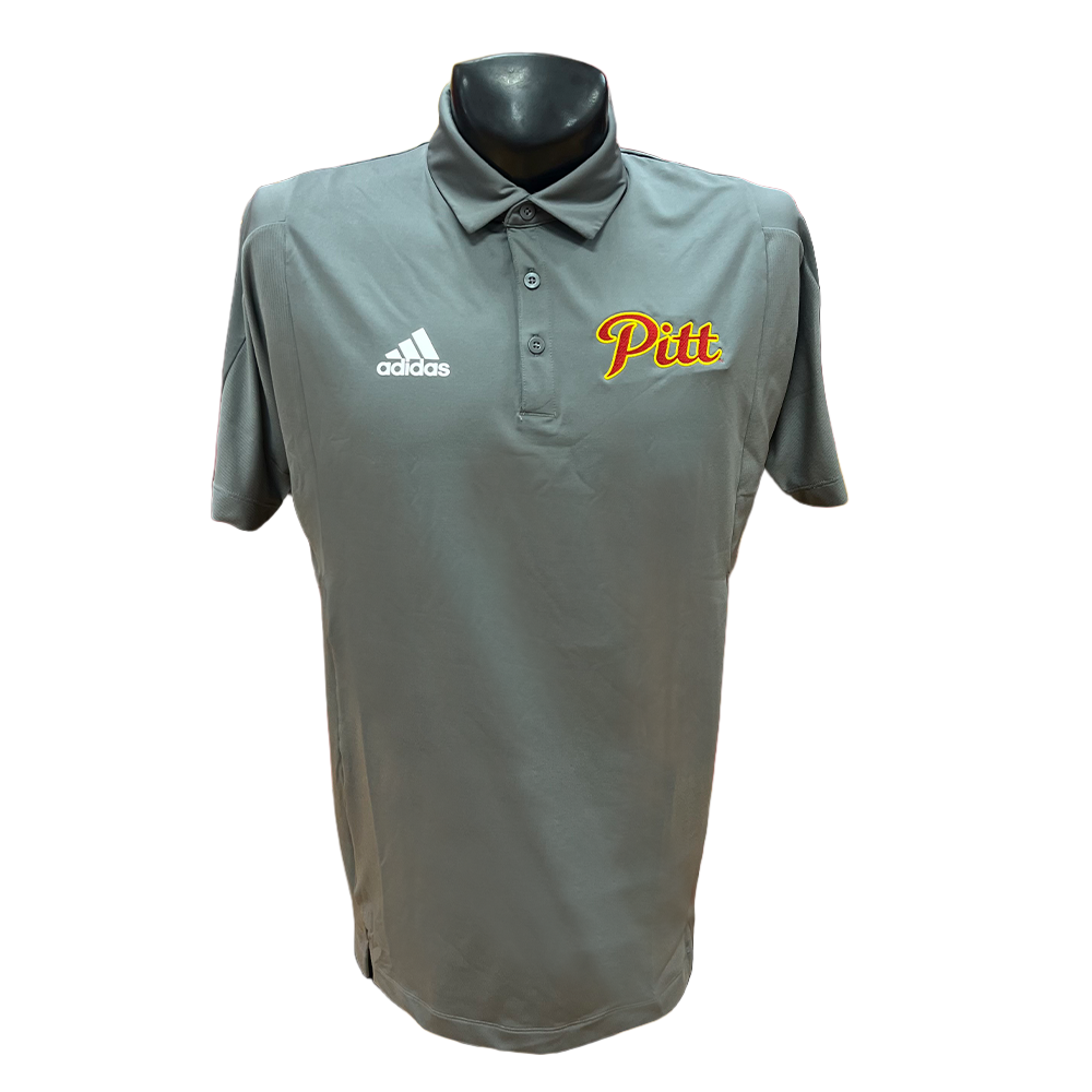 Pitt Script Adidas Embroidered Polo - Grey