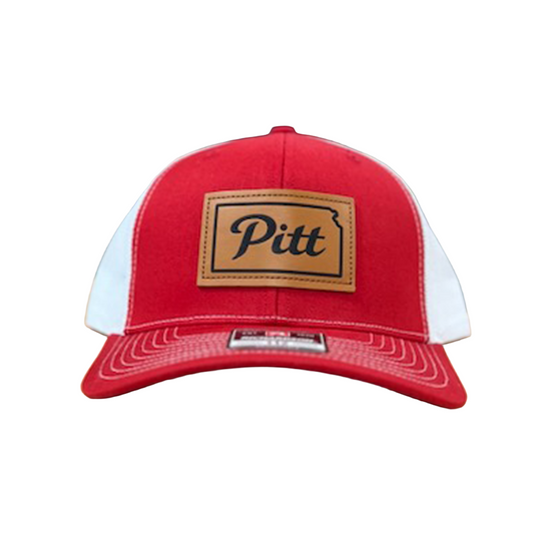 Pitt State Gorillas Adjustable Leather Patch Hat- Red - White