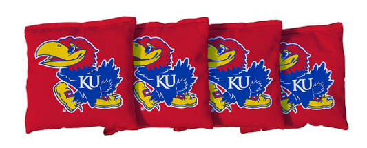 Kansas Jayhawks Regulation Corn Filled Cornhole Bags (4 Pack)