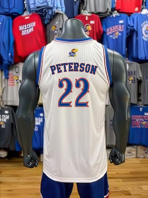 Kansas Jayhawks Officially Licensed Darryn Peterson #22 Adidas Jersey - White