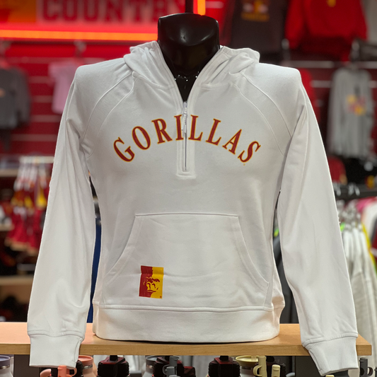 PSU Asana Half Zip- Poppy, White