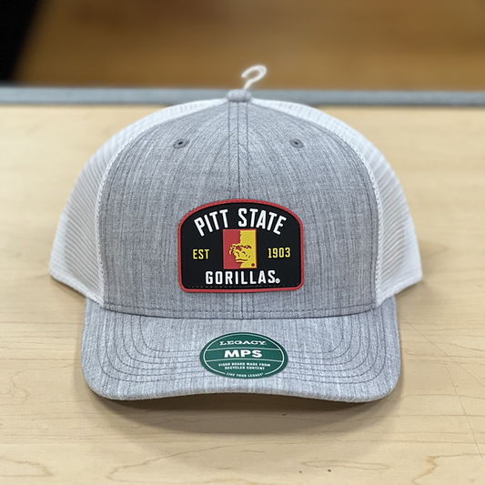 PSU Rubber Patch Trucker Hat- Grey/White, Black/White, Red/White