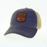 Kansas Jayhawks Patch Adjustable Hat - Blue/Tan Distressed