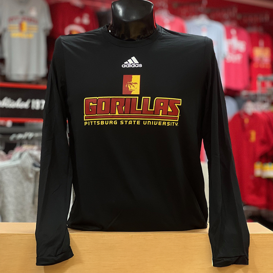 Pitt State Gorillas Adidas Long Sleeve Tee- Black