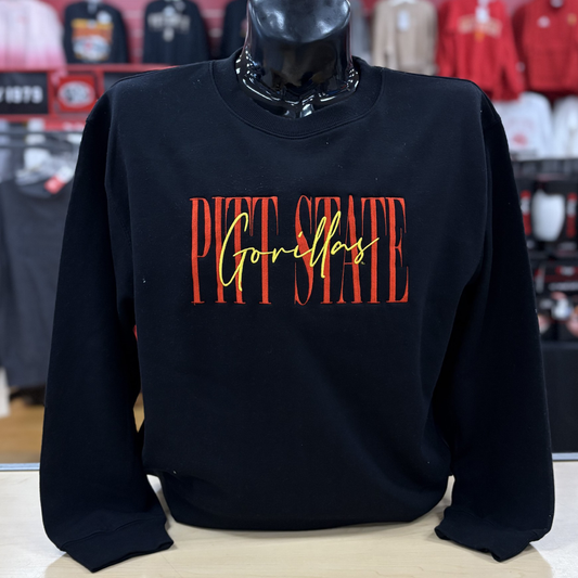 PSU Embroidered Old School Crew- Black