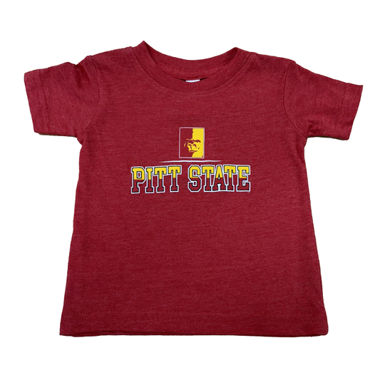 Pitt State Line Infant Tee- Red
