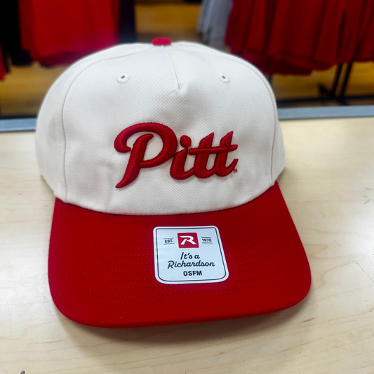 PSU Script Pitt Puff - Off White / Red