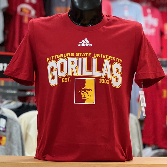 Pitt State Gorillas Adidas Arch Tee- Red