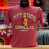 PSU Lifeguard Tee- Faded Gold, Chili