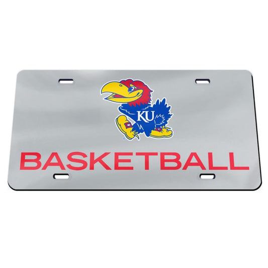 Kansas Jayhawk Basketball License Plate - Silver