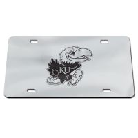 KU UNIVERSITY OF KANSAS Jayhawks Mirrored Pink License Plate / Car Tag KU UNIVERSITY OF KANSAS Jayhawks Mirrored Pink License Plate / Car Tag