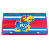 Kansas Jayhawks Super Stripe License Plate - Red/White/Blue