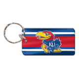 Kansas Jayhawk Stripe Red/Blue Keychain