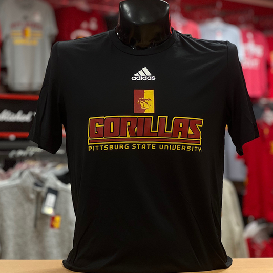 Pitt State Gorillas Adidas Tee- Black