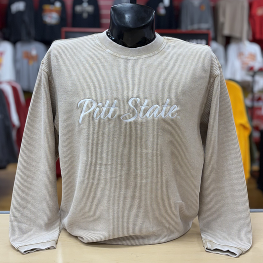 PSU Corded Crew- Latte/Embroidered