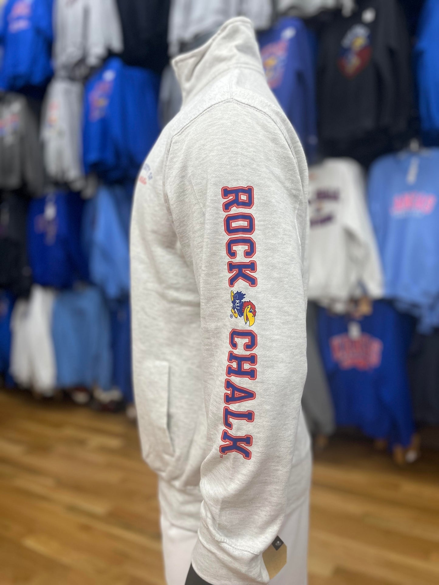Kansas Jayhawks Fundamental Quarter Zip - Ash