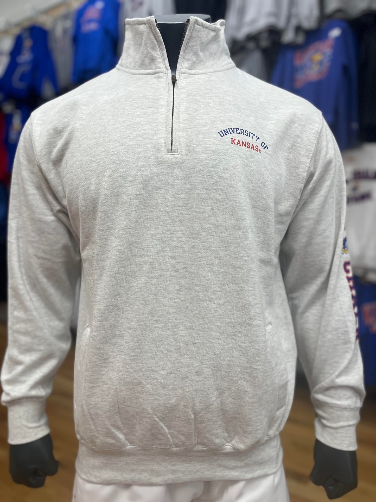 Kansas Jayhawks Fundamental Quarter Zip - Ash