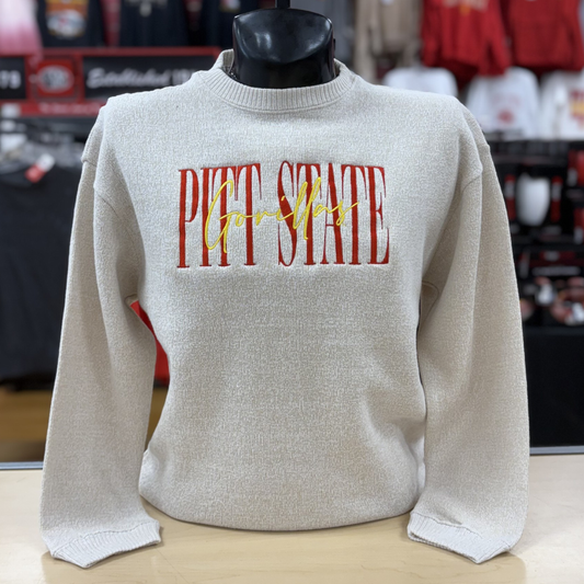 PSU Embroidered Warm Up Crew- Natural