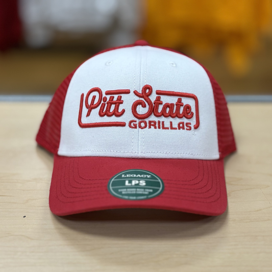 PSU Outline Hat- White, Scarlet
