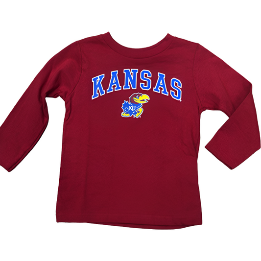 Kansas Jayhawks Arch Classic Long Sleeve Toddler - Red